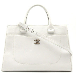 Chanel 2way Shoulder Bag Caviar Skin White